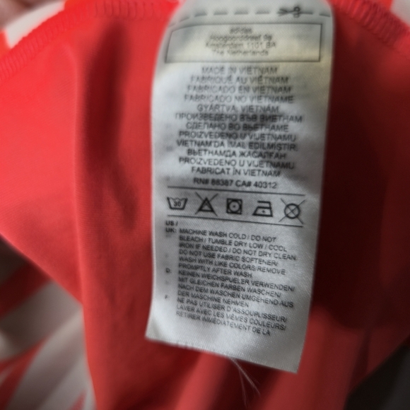 Adidas Women Golf Engineered Orange Stripe Sleeveless Polo Shirt Size M - Picture 6 of 6